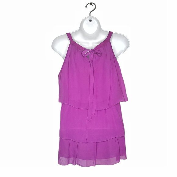 Banana Republic | Fuchsia Silk Tiered Tie Back Tank | XSP - Picture 6 of 10